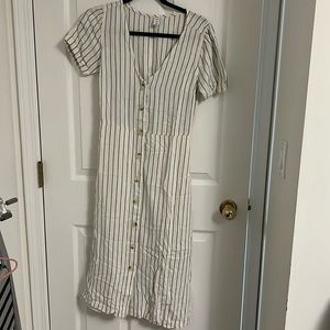 Linen blend shirt dress